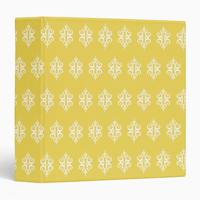 Elegant Yellow and White Pattern Binder (Front/Spine)