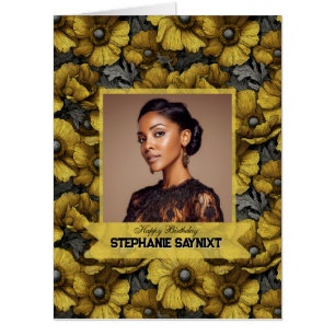 Elegant Yellow Anemones Female Birthday Present Card