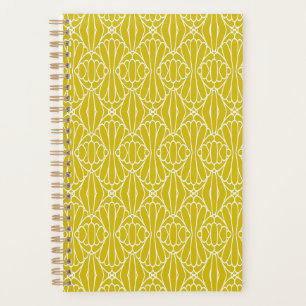 Elegant Yellow Art Deco Pattern with Diamond Motif Planner