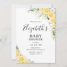 Elegant Yellow Baby Shower Invitation