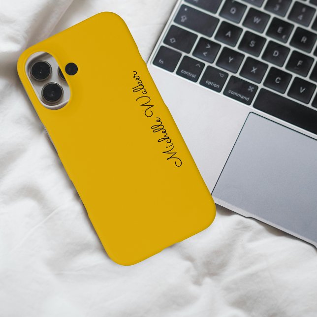 Elegant Yellow & Black Modern Minimalist  Case-Mate iPhone Case (Creator Uploaded)