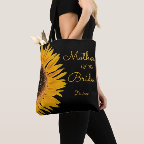 Elegant Yellow Black Sunflower Mother Of The Bride Tote Bag