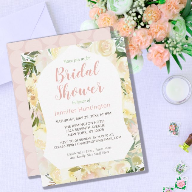 Elegant Yellow Boho Bridal Shower Invitation (Creator Uploaded)
