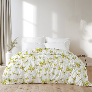 Elegant Yellow Butterflies Pattern Comforter Duvet Cover