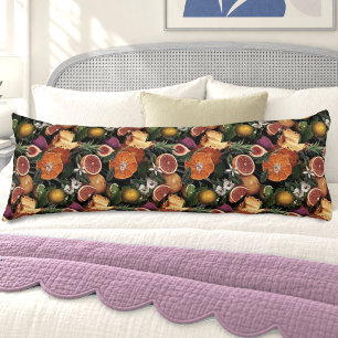 Elegant yellow citrus oranges fruits pattern body pillow