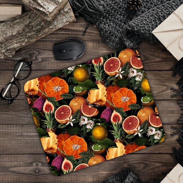 Elegant yellow citrus oranges fruits pattern mouse pad (Creator Uploaded)