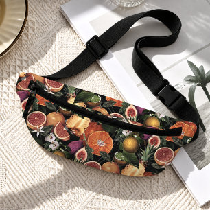 Elegant yellow citrus oranges fruits pattern print fanny pack