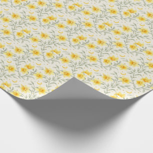 Elegant Yellow Daffodil Floral Wrapping Paper