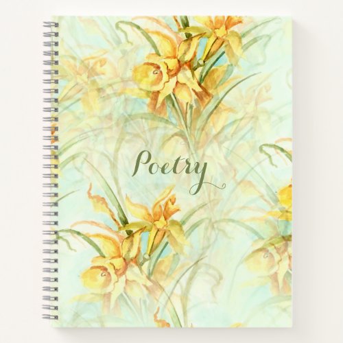 Elegant Yellow Daffodils Poetry Notebook