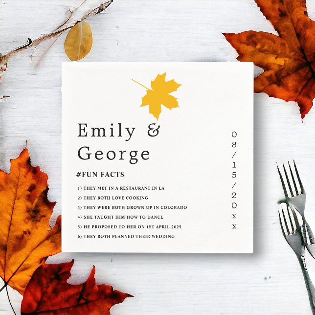 Elegant Yellow Fall Leaves Rustic Floral Wedding Napkins (Creator Uploaded)