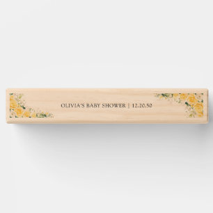 Elegant Yellow Floral Baby Shower Topple Tower