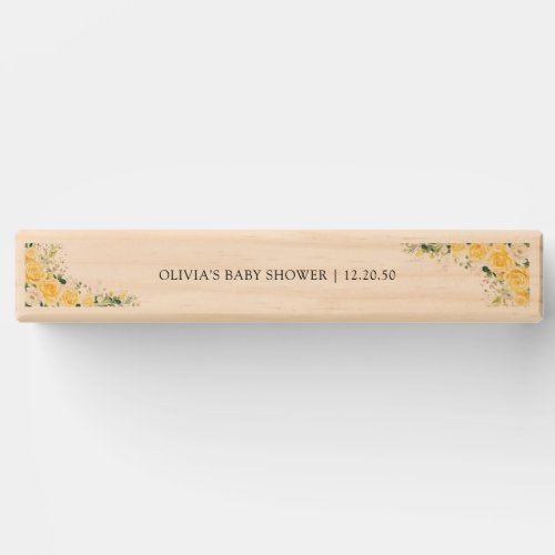 Elegant Yellow Floral Baby Shower Topple Tower