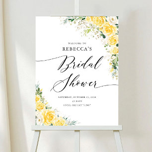Elegant Yellow Floral Bridal Shower Invitation Foam Board