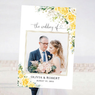 Elegant Yellow Floral Ceremony Photo Prop Foam Board