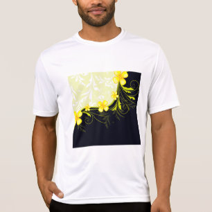 Elegant Yellow Floral Damask T-Shirt