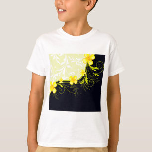 Elegant Yellow Floral Damask T-Shirt