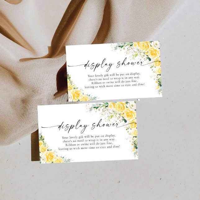 Elegant Yellow Floral Display Shower  Enclosure Card (Creator Uploaded)