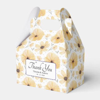 Elegant Yellow Floral Favor Boxes