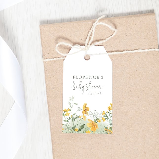 Elegant Yellow Floral Gift Tag (Creator Uploaded)