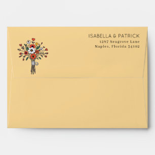 Elegant Yellow Floral Illustration Envelope