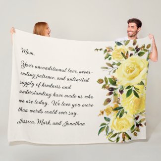 Elegant Yellow Floral Mother Mom We Love You