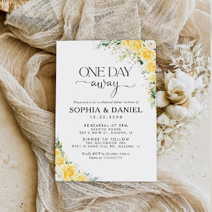 Elegant Yellow Floral One Day Away Invitation
