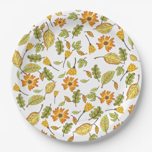 Elegant yellow floral party paper plate