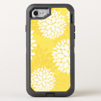 Elegant Yellow Floral Pattern OtterBox Defender iPhone SE/8/7 Case