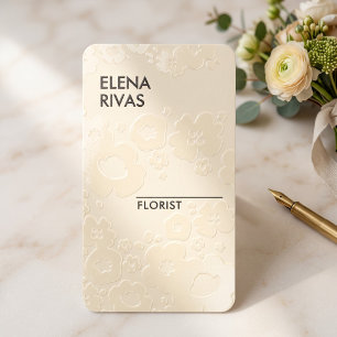 Elegant Yellow Floral Raised Spot UV Business Card