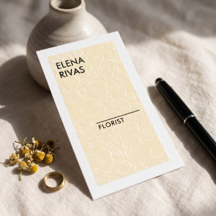 Elegant Yellow Floral Raised Spot UV Business Card