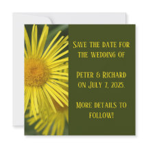 Elegant Yellow Floral Save the Date Card