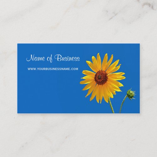 Elegant Yellow Floral Summer Sunflower Blue Sky Business Card