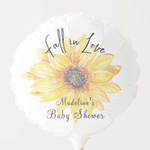 Elegant Yellow Floral Sunflower Baby Shower Balloon