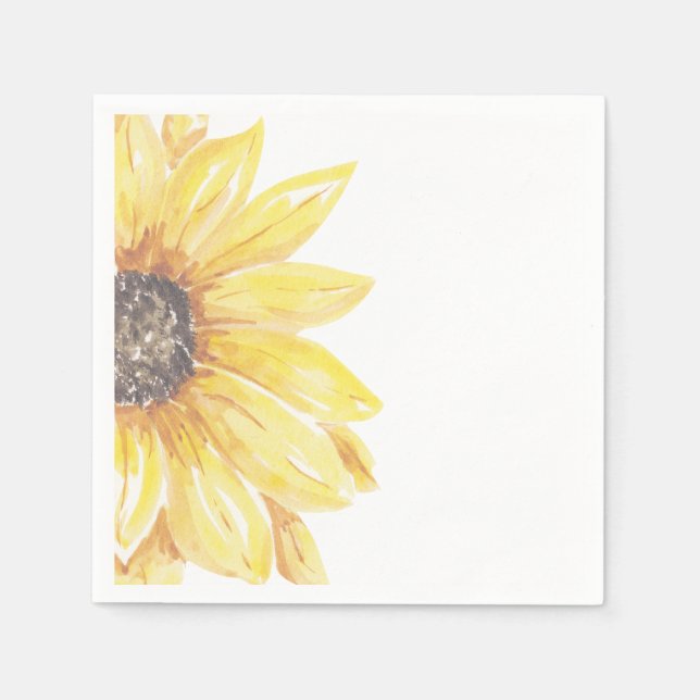Elegant Yellow Floral Sunflower Baby Shower Napkins (Front)