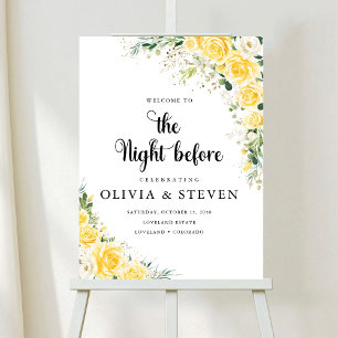 Elegant Yellow Floral The Night Before Foam Boards