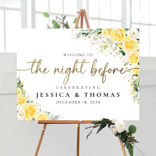 Elegant Yellow Floral The Night Before Foam Boards