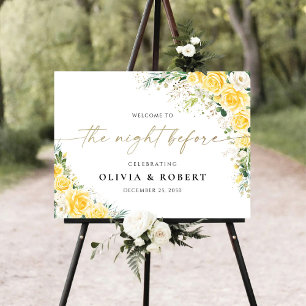 Elegant Yellow Floral The Night Before Foam Boards