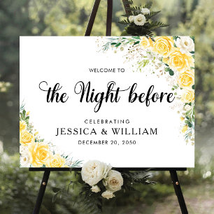Elegant Yellow Floral The Night Before Foam Boards