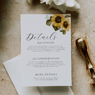 Elegant Yellow Floral Wedding Enclosure Card