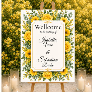 Elegant Yellow Floral Wedding Foam Board