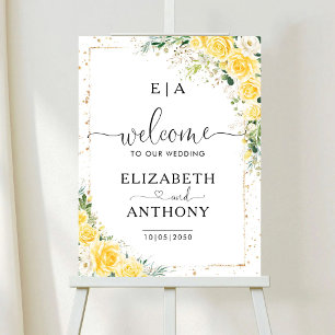 Elegant Yellow Floral Wedding Foam Board