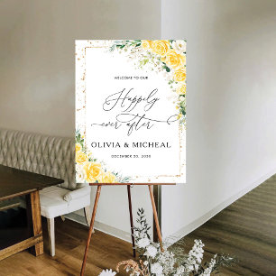 Elegant Yellow Floral Wedding Foam Board