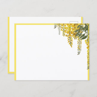 Elegant Yellow Flowers Botanical Postcard