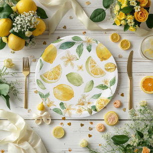Elegant Yellow Fruit Baby Shower Paper Plates