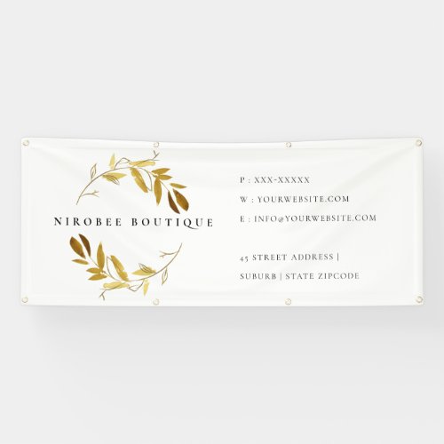 Elegant Yellow Gold Foliage Wreath Business Store  Banner