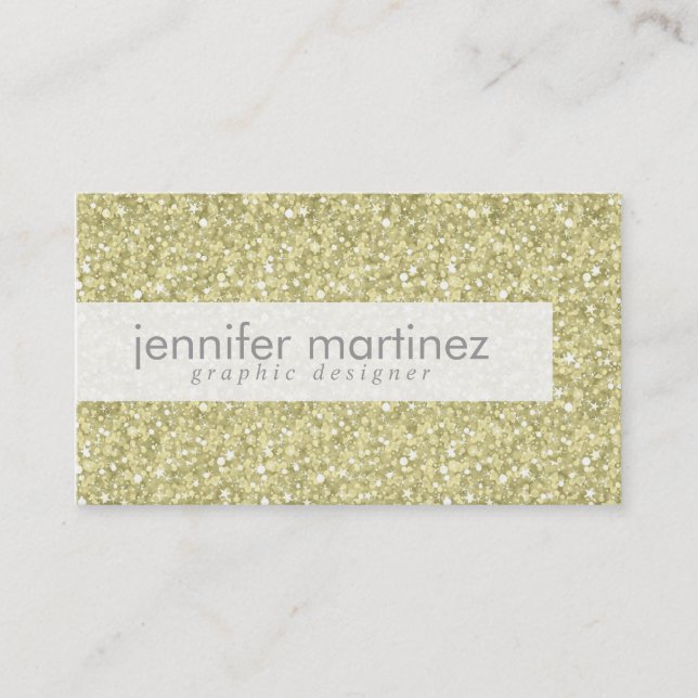 Elegant Yellow Gold Tones Glitter & Sparkles 2 Business Card (Front)