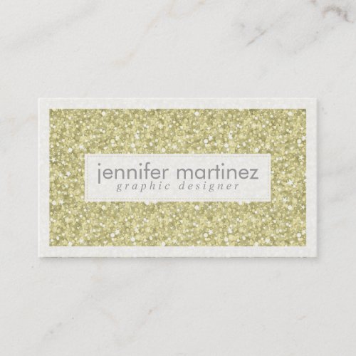 Elegant Yellow Gold Tones Glitter &amp; Sparkles 3 Business Card