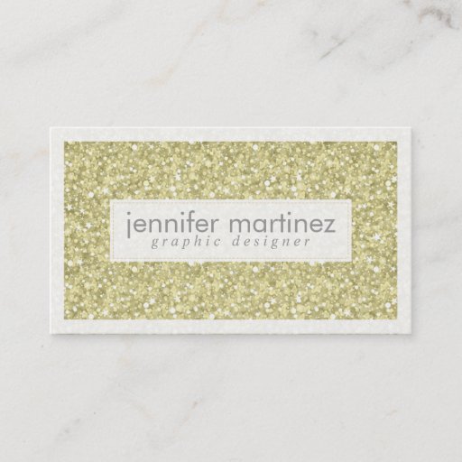 Customizable Elegant Yellow Gold Tones Glitter &amp; Sparkles 3 Business Card