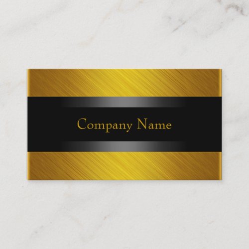 Elegant Yellow Gold with Black Business Card Template