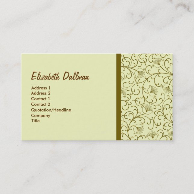 Elegant Yellow Golden Business Card (Front)